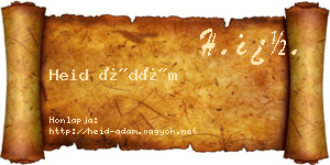 Heid Ádám névjegykártya